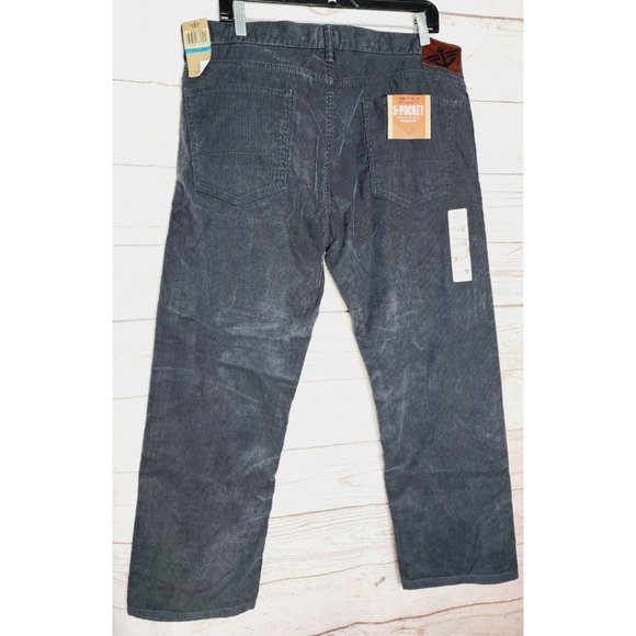Dockers Durable Construction 5 Pocket Straight Fit 36x27.5” Gray Corduroy Pants - Picture 5 of 16